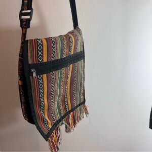 Multi colored tribal boho crossbody